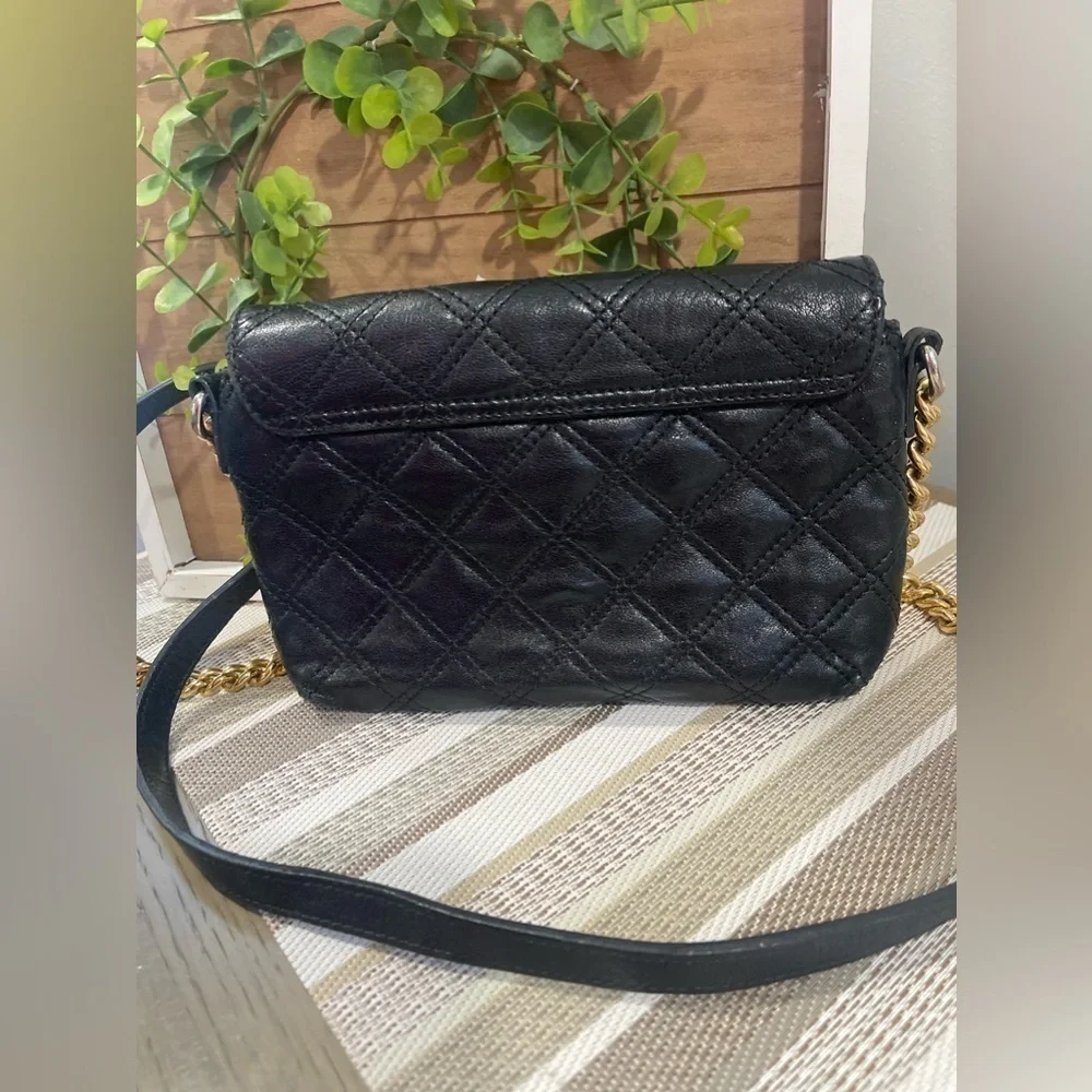 MARC BY MARC JACOBS Black Quilted Leather Flap Crossbody Bag